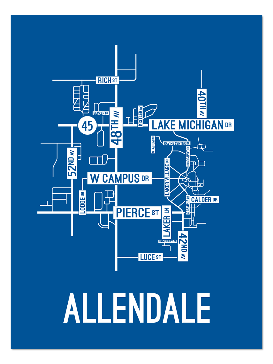 Allendale, Michigan Street Map