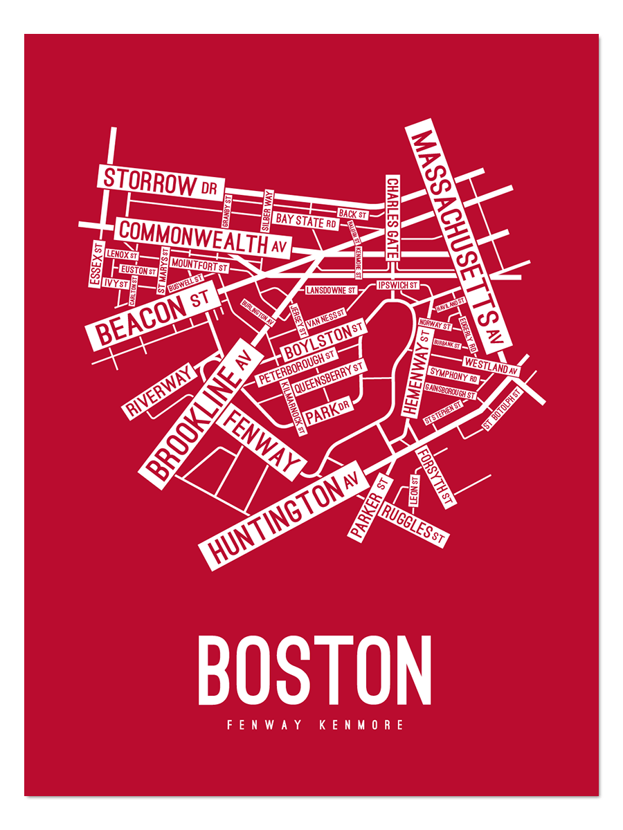 Fenway Kenmore, Boston Street Map