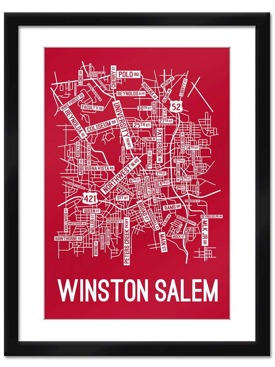 Winston Salem, North Carolina Street Map