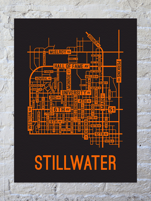 Stillwater, Oklahoma Street Map Canvas
