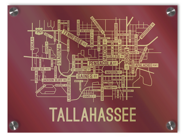 Tallahassee, Florida Street Map - School Street Posters