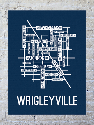Wrigleyville, Chicago Street Map Canvas