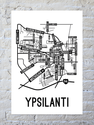 Ypsilanti, Michigan Street Map Poster