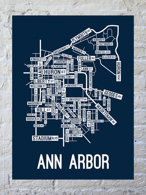 Ann Arbor, Michigan Street Map Canvas