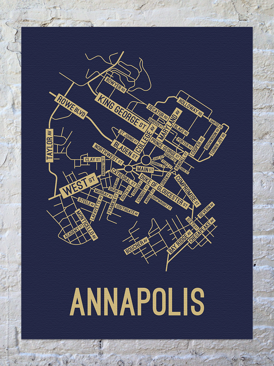 Annapolis, Maryland Street Map Canvas