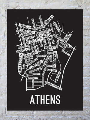 Athens, Georgia Street Map Canvas