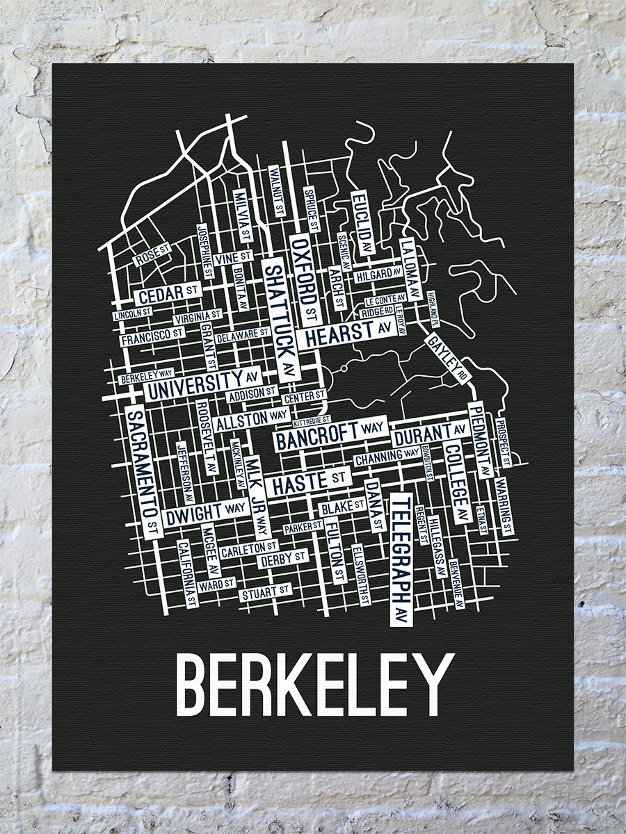 Berkeley, California Street Map Canvas