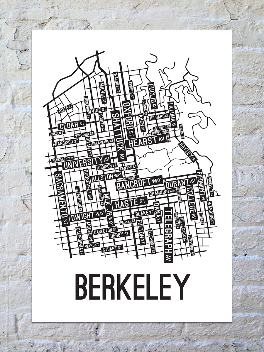 Berkeley, California Street Map Poster
