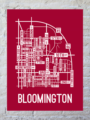 Bloomington, Indiana Street Map Poster