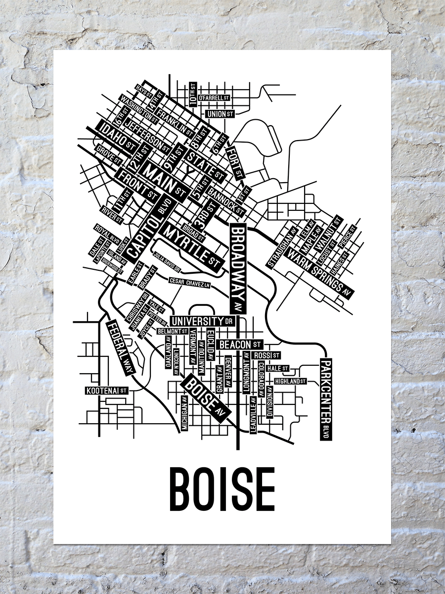 Boise, Idaho Street Map Poster