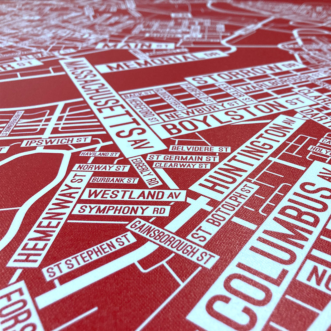 Boston, Massachusetts Street Map Canvas