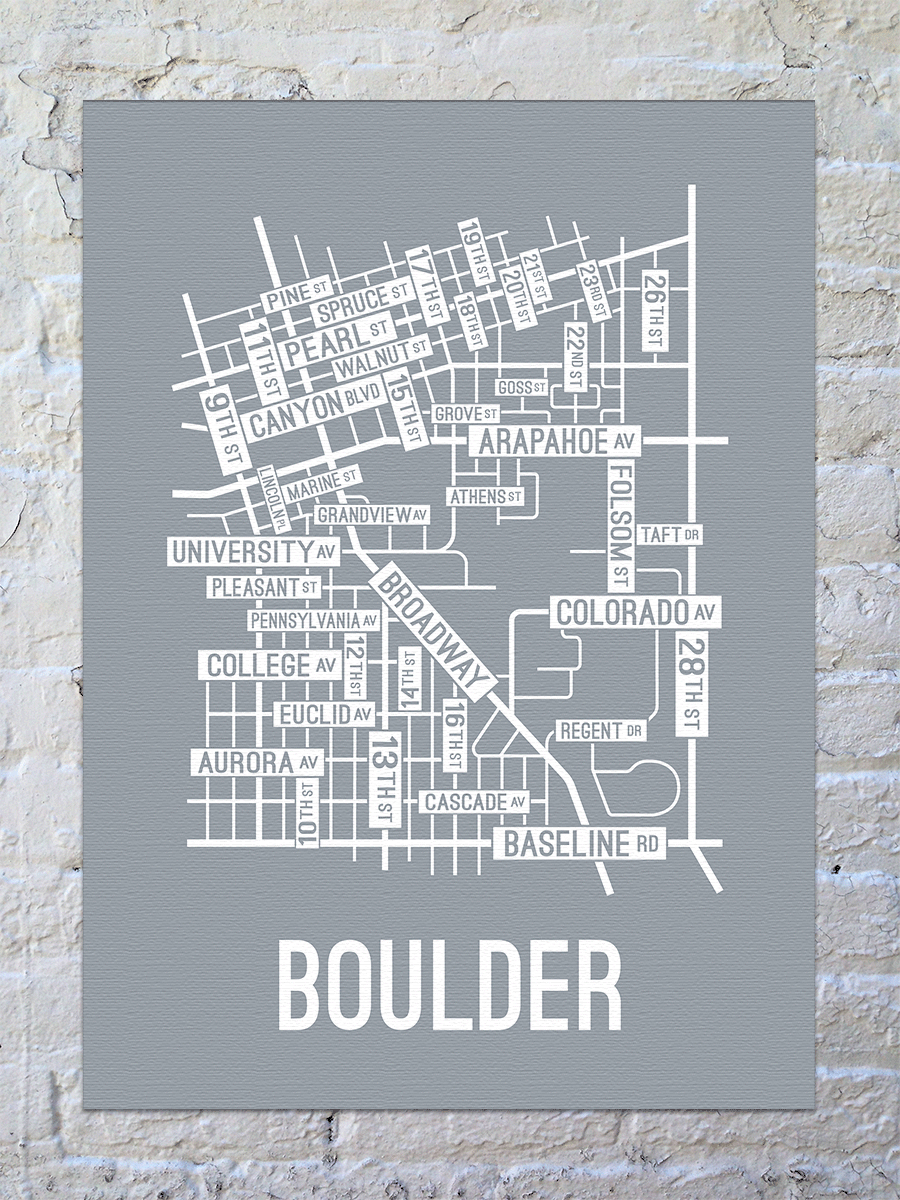 Boulder, Colorado Street Map Canvas