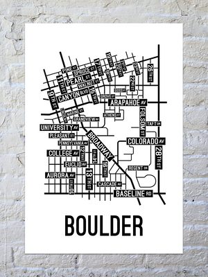 Boulder, Colorado Street Map Poster