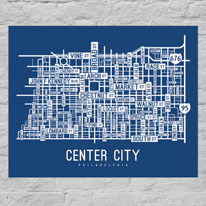 Center City, Philadelphia Street Map Poster