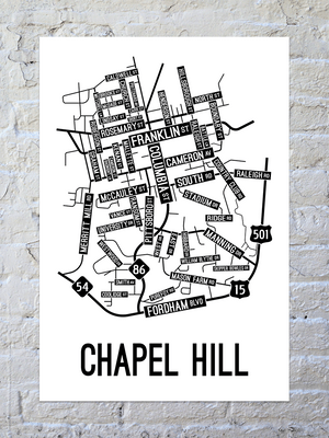 Chapel Hill, North Carolina Street Map Poster