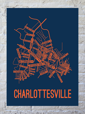 Charlottesville, Virginia Street Map Poster