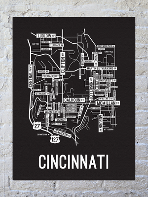 Cincinnati, Ohio Street Map Canvas