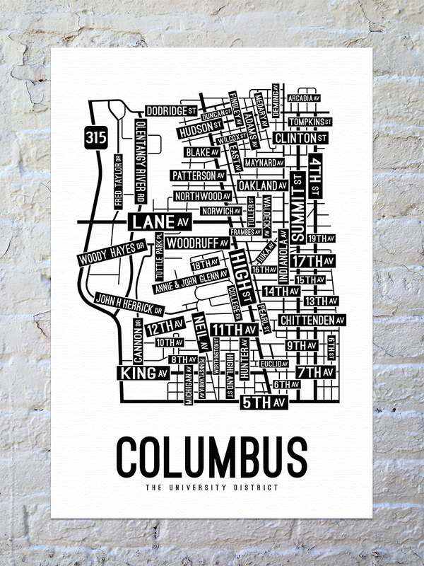 Columbus Ohio Street Map Canvas