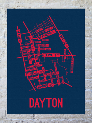 Dayton, Ohio Street Map Canvas