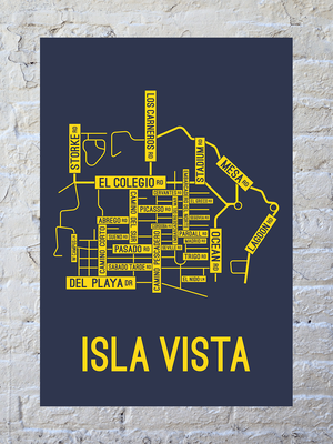 Isla Vista, California Street Map Screen Print