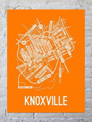 Knoxville, Tennessee Street Map Canvas