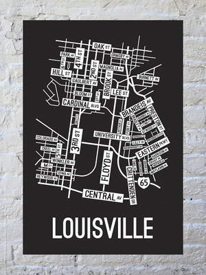 Louisville, Kentucky Street Map Canvas