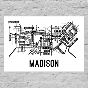 Madison, Wisconsin Street Map Poster