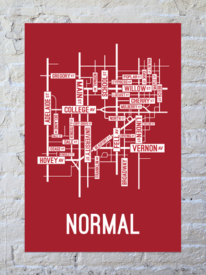 Normal, Illinois Street Map Screen Print