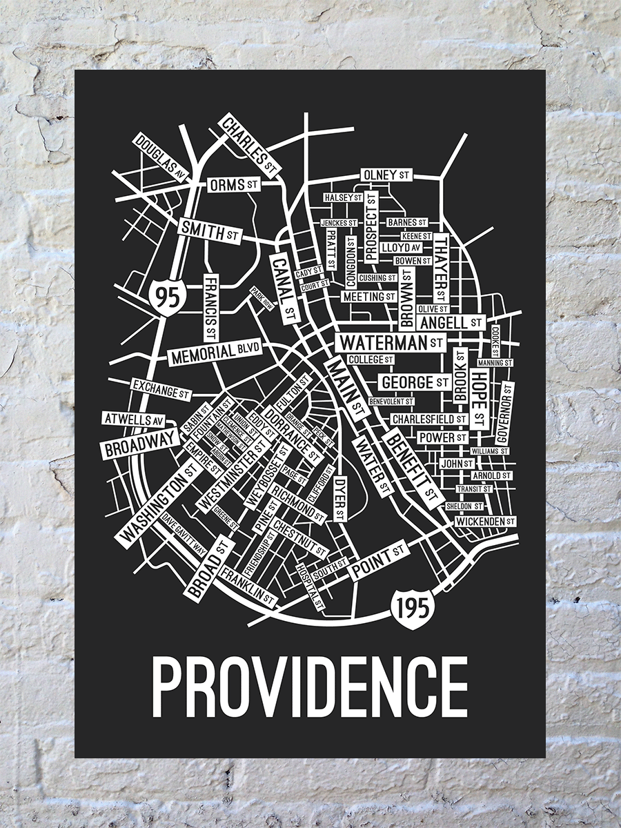 Providence, Rhode Island Street Map Poster