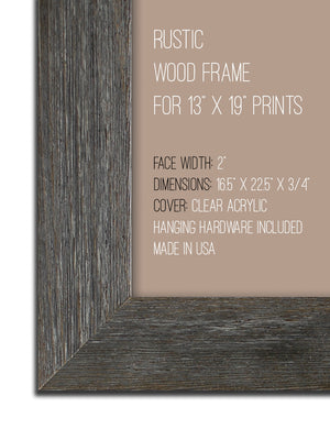 13" x 19" Rustic Wood Frame Without Print