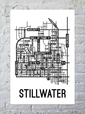 Stillwater, Oklahoma Street Map Poster