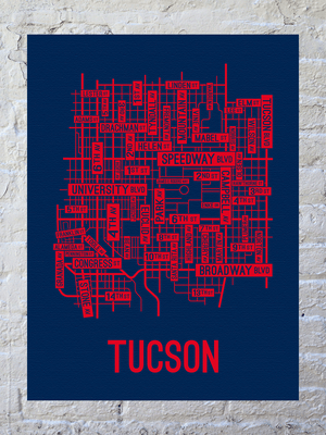 Tucson, Arizona Street Map Canvas