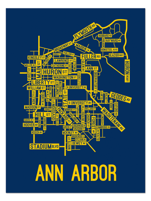 Ann Arbor, Michigan Street Map