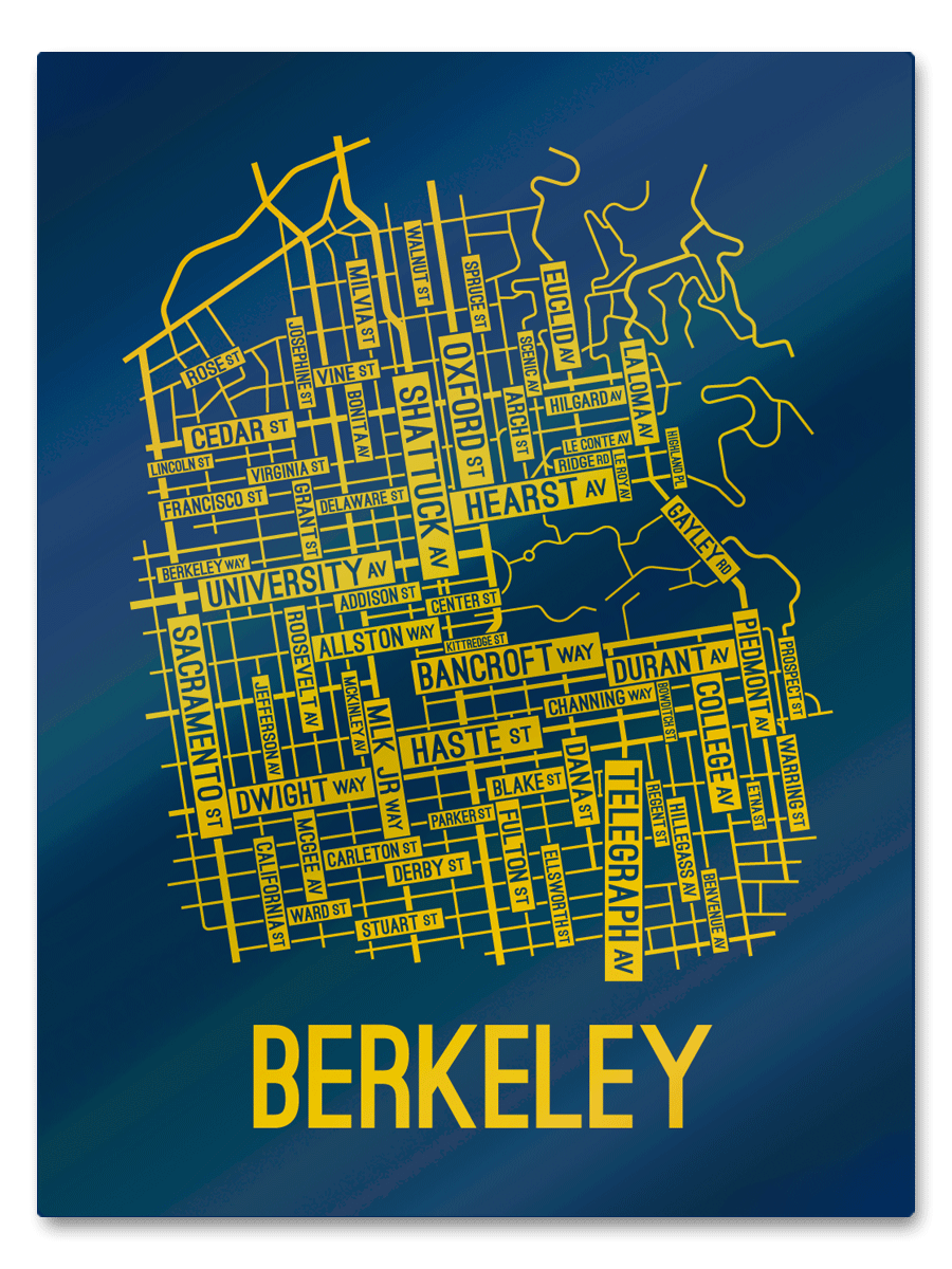 Berkeley, California Street Map - School Street Posters