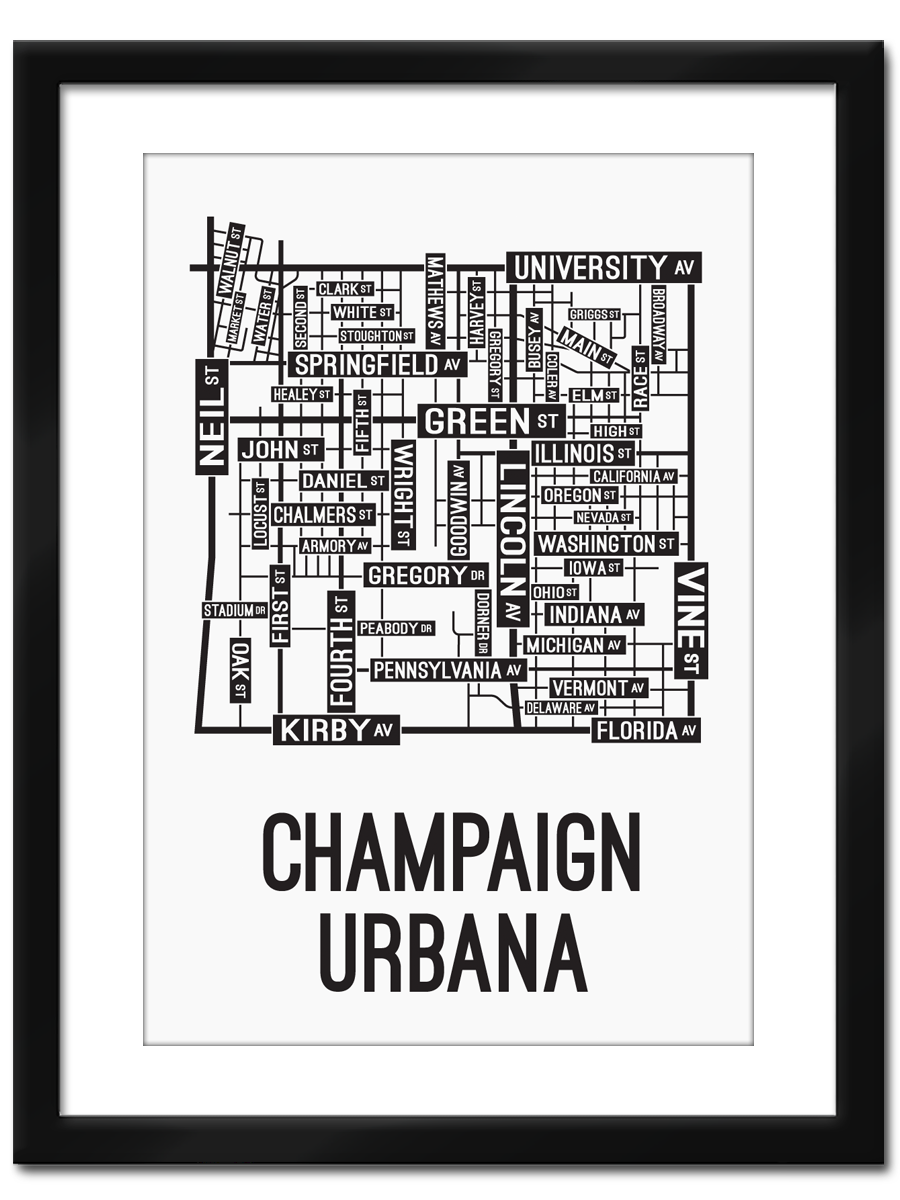 Champaign Urbana, Illinois Street Map