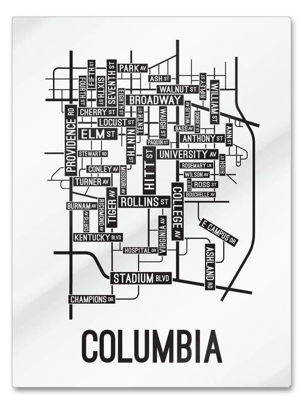 Columbia, Missouri Street Map - School Street Posters