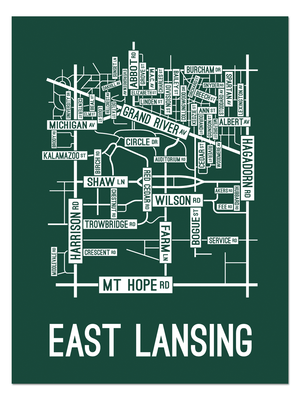 East Lansing, Michigan Street Map