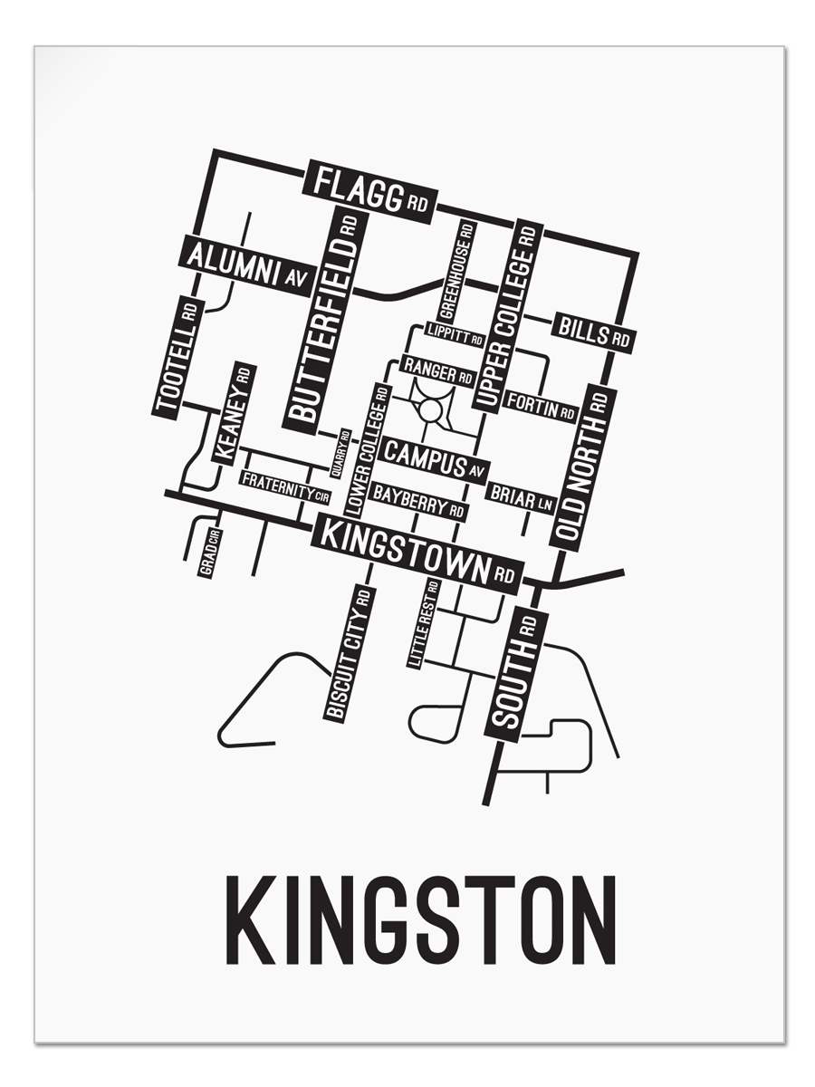 Kingston, Rhode Island Street Map | School Street Posters