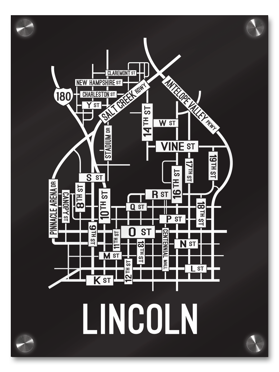Lincoln, Nebraska Street Map - School Street Posters