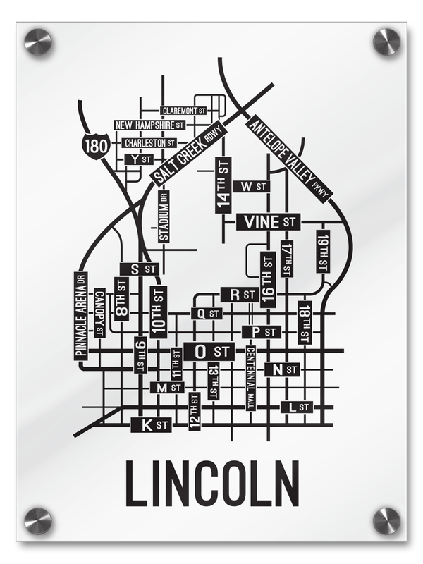 Lincoln, Nebraska Street Map - School Street Posters