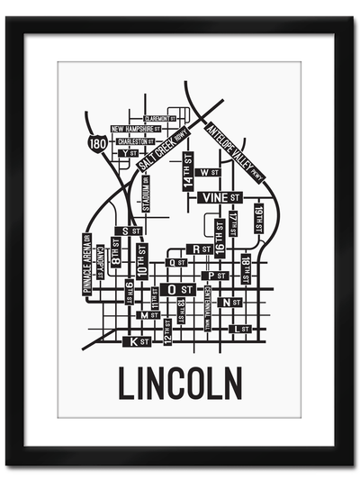 Lincoln, Nebraska Street Map - School Street Posters Lincoln, Nebraska Street Map - School Street Posters