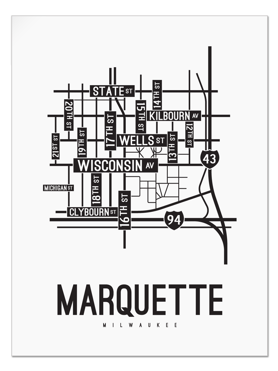 Marquette, Milwaukee Street Map