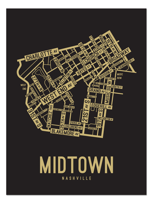 Midtown, Nashville Street Map