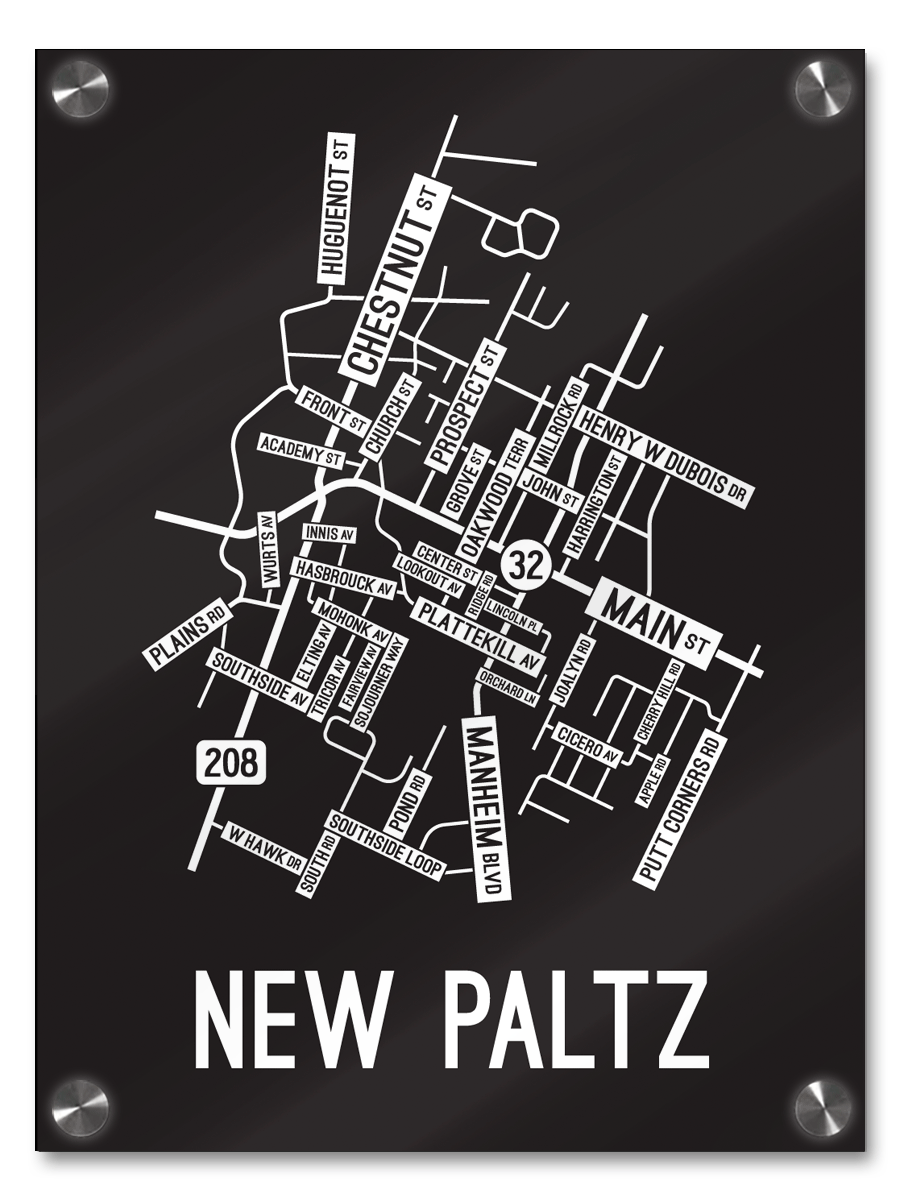 New Paltz New York Street Map - School Street Posters