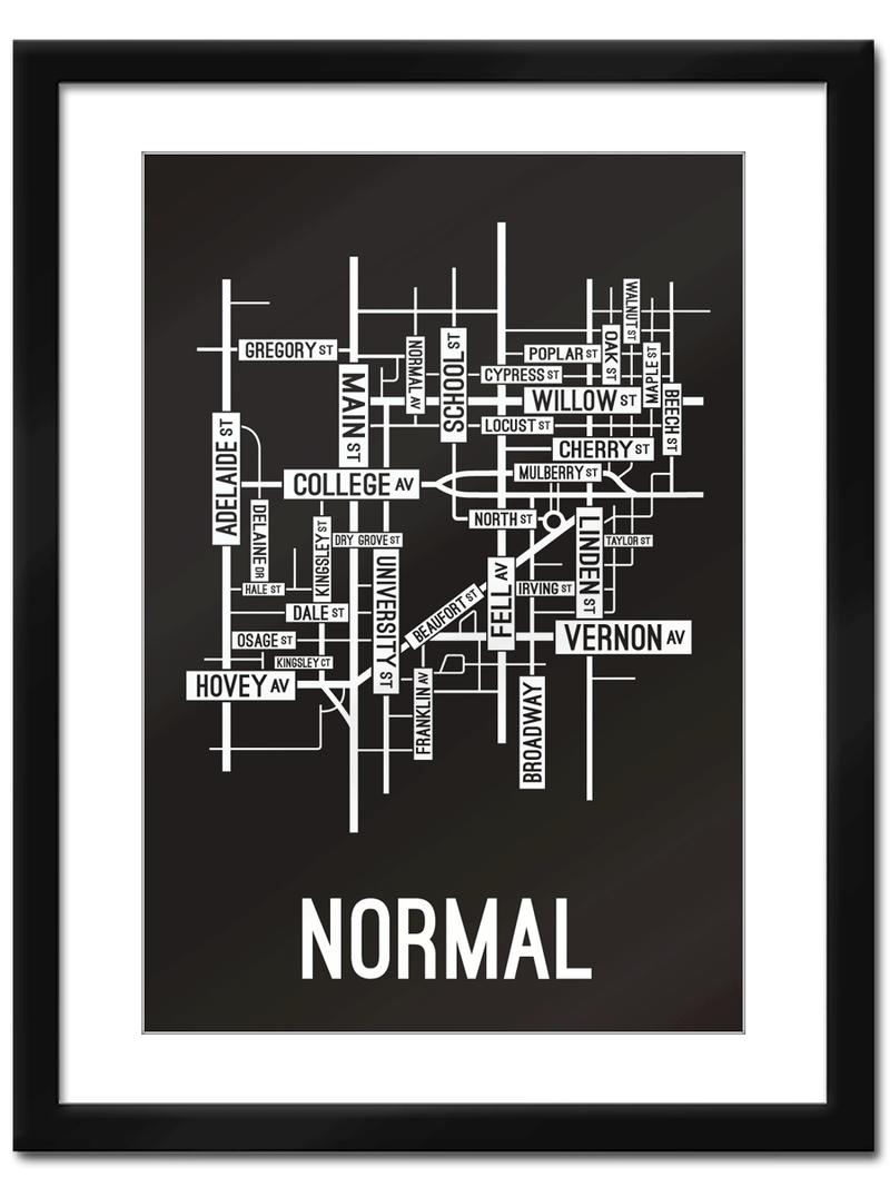 Normal, Illinois Street Map - School Street Posters