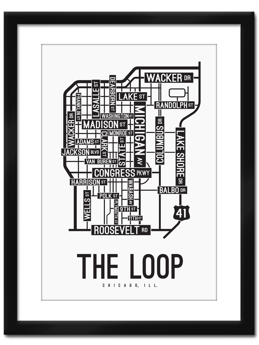 The Loop, Chicago Street Map - School Street Posters