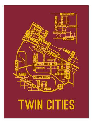 Twin Cities, Minnesota Street Map