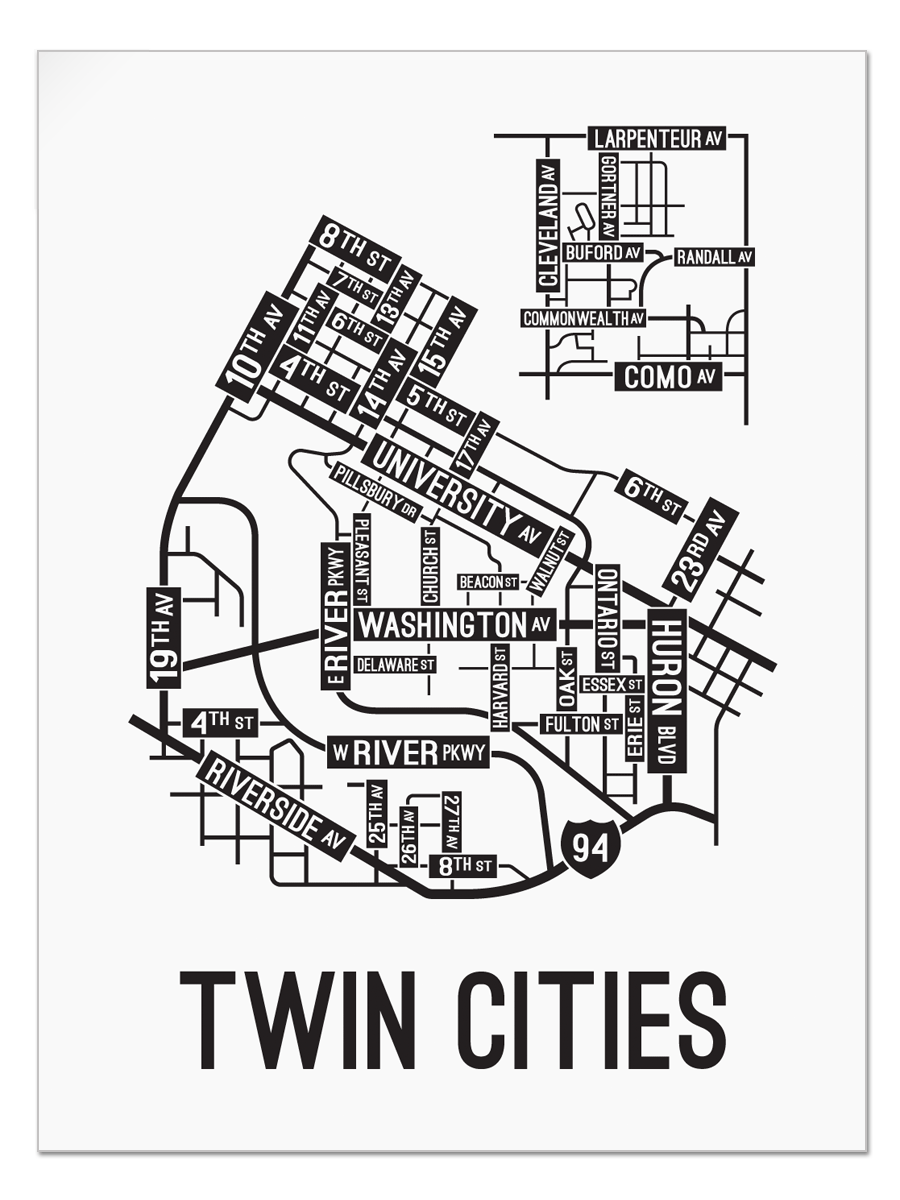 Twin Cities, Minnesota Street Map