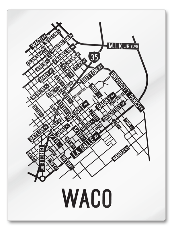 Waco, Texas Street Map - School Street Posters