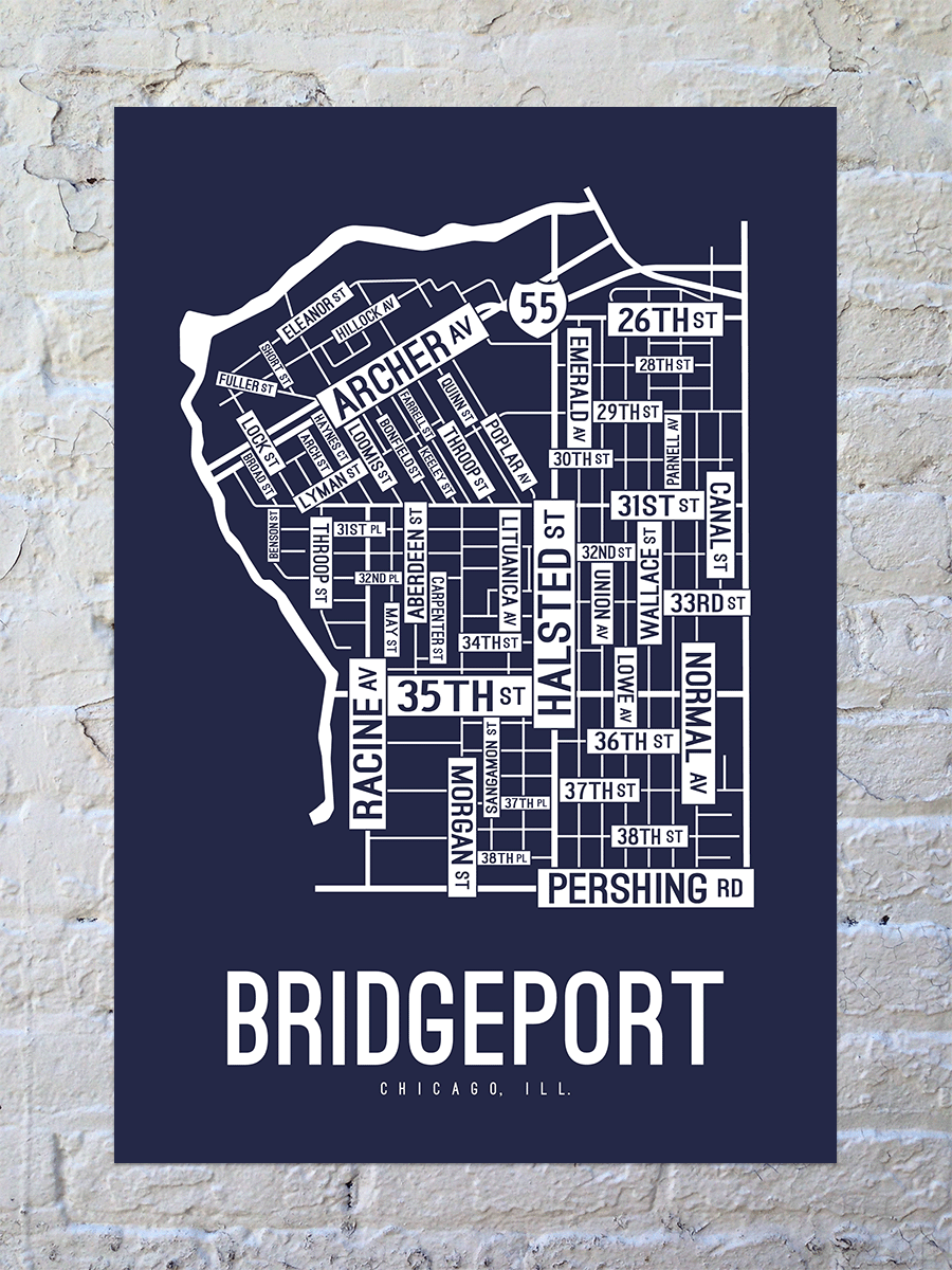 Bridgeport, Chicago Street Map Poster